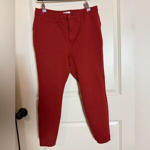 LC Lauren Conrad Women’s Red High Rise Stretch Pants